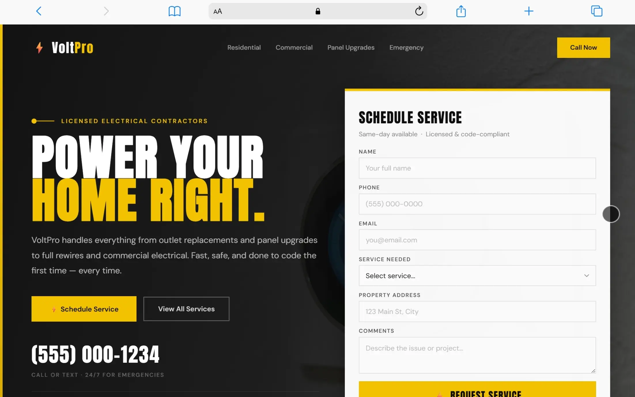 Electrical Services website